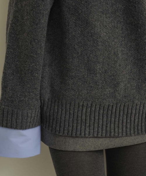 NEUNA(ヌナ)の「レイヤードオーバースプリングトップス(ニット/セーター・レディース・ベージュ/チャコールグレー/オフホワイト・FREE)」の13枚目の写真