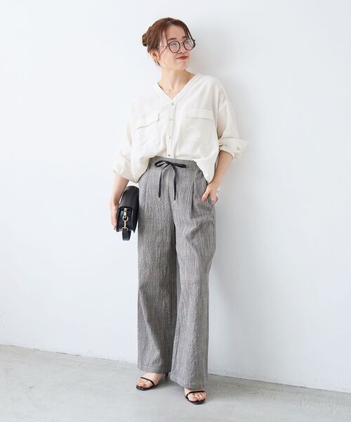 le.coeur blanc（ルクールブラン）の「グレンチェックスラブパンツ（その他パンツ・レディース・ブラウン系その他2/ブラック系その他・38/36）」の4枚目の写真