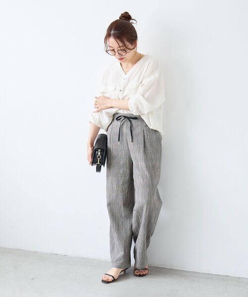 le.coeur blanc（ルクールブラン）の「グレンチェックスラブパンツ（その他パンツ・レディース・ブラウン系その他2/ブラック系その他・38/36）」の5枚目の写真