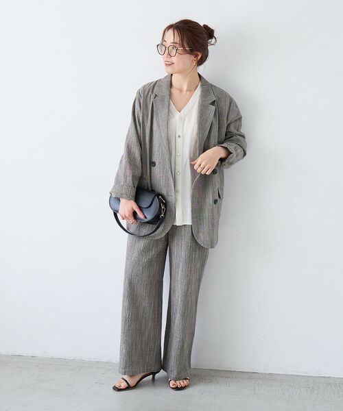le.coeur blanc（ルクールブラン）の「グレンチェックスラブパンツ（その他パンツ・レディース・ブラウン系その他2/ブラック系その他・38/36）」の6枚目の写真
