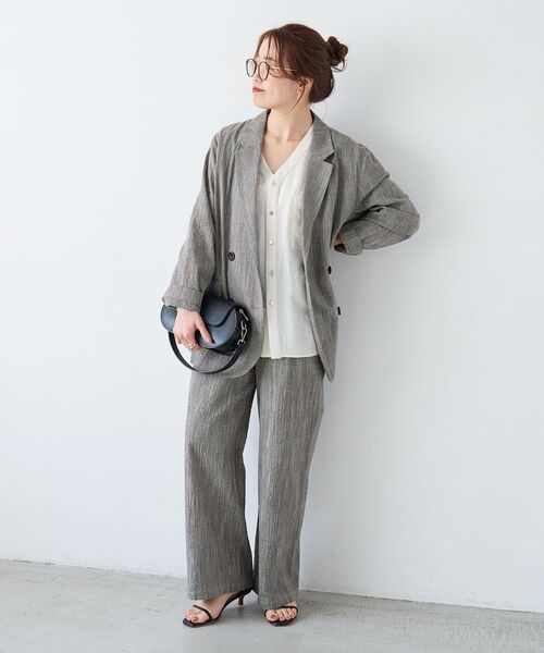le.coeur blanc（ルクールブラン）の「グレンチェックスラブパンツ（その他パンツ・レディース・ブラウン系その他2/ブラック系その他・38/36）」の7枚目の写真