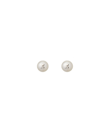 LOGO PEARL EARRING - SILVER
