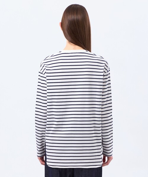 MACKINTOSH PHILOSOPHY（ﾏｯｷﾝﾄｯｼｭ ﾌｨﾛｿﾌｨｰ）の「ラウンドヘムシルケットボーダーカットソー（Tシャツ/カットソー・レディース・ダークネイビー・38）」の6枚目の写真
