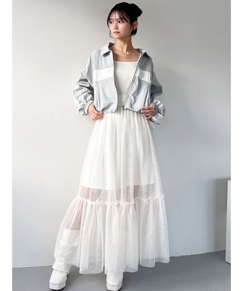 RESEXXY（リゼクシー）の「バイカラーパイピングブルゾン（ブルゾン・レディース・チャコールグレー/ブルー/ピンク・FREE）」の13枚目の写真