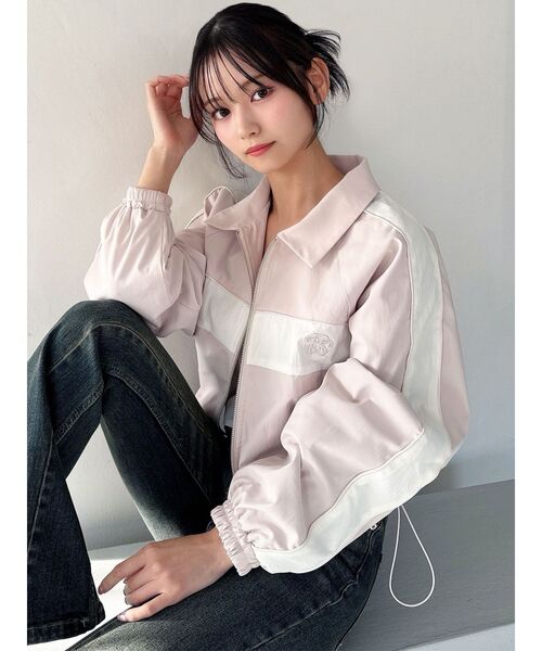 RESEXXY（リゼクシー）の「バイカラーパイピングブルゾン（ブルゾン・レディース・チャコールグレー/ブルー/ピンク・FREE）」の14枚目の写真