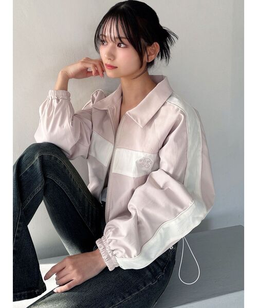 RESEXXY（リゼクシー）の「バイカラーパイピングブルゾン（ブルゾン・レディース・チャコールグレー/ブルー/ピンク・FREE）」の15枚目の写真