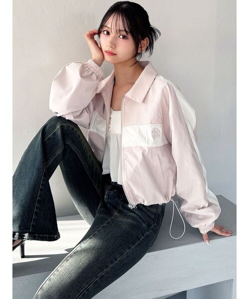 RESEXXY（リゼクシー）の「バイカラーパイピングブルゾン（ブルゾン・レディース・チャコールグレー/ブルー/ピンク・FREE）」の16枚目の写真