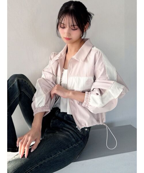 RESEXXY（リゼクシー）の「バイカラーパイピングブルゾン（ブルゾン・レディース・チャコールグレー/ブルー/ピンク・FREE）」の17枚目の写真