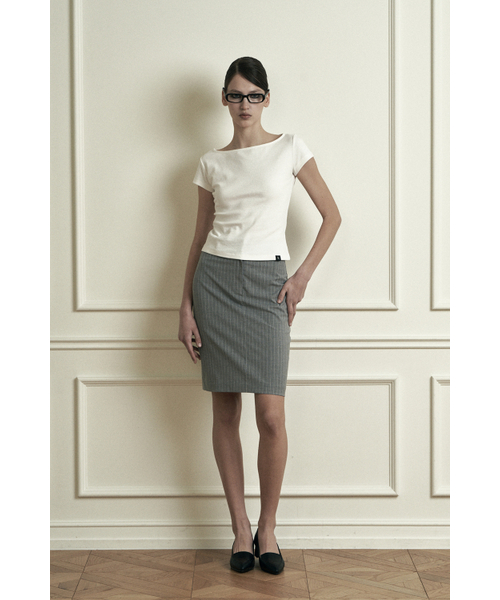 SYNERJYN(シナジン)の「PLAIN STRIPE MIDI SKIRT GRAY(スカート・レディース・その他・SMALL/MEDIUM)」の2枚目の写真