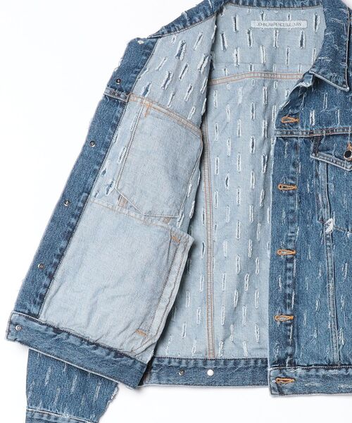 JOHN LAWRENCE SULLIVAN（ジョンローレンスサリバン）の「SLASHED DENIM JACKET（デニムジャケット・メンズ・インディゴブルー/ブラック・44/46）」の7枚目の写真