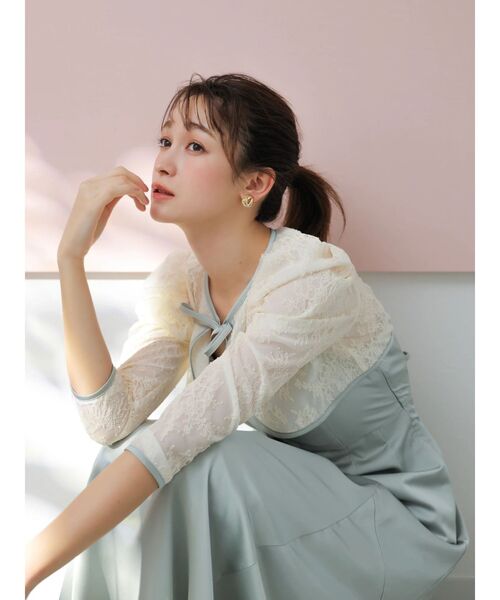 dazzlin(ダズリン)の「【藤井サチコラボ】ボレロSETサテンキャミドレス(ドレス・レディース・アイボリー/ブラック/グリーン・SMALL/MEDIUM)」の19枚目の写真