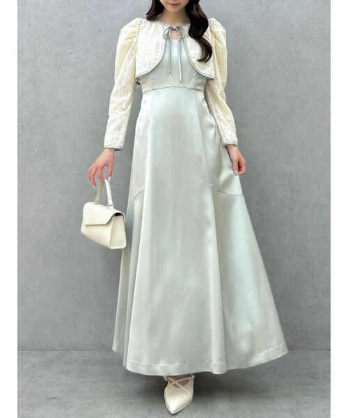 dazzlin(ダズリン)の「【藤井サチコラボ】ボレロSETサテンキャミドレス(ドレス・レディース・アイボリー/ブラック/グリーン・SMALL/MEDIUM)」の10枚目の写真