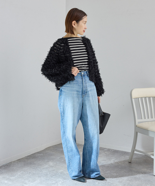 IENA（イエナ）の「《追加》チュールテープ カーディガン（カーディガン/ボレロ・レディース・ホワイト/ブラック・FREE）」の4枚目の写真