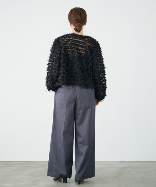 IENA（イエナ）の「《追加》チュールテープ カーディガン（カーディガン/ボレロ・レディース・ホワイト/ブラック・FREE）」の13枚目の写真