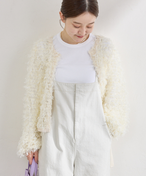 IENA（イエナ）の「《追加》チュールテープ カーディガン（カーディガン/ボレロ・レディース・ホワイト/ブラック・FREE）」の19枚目の写真