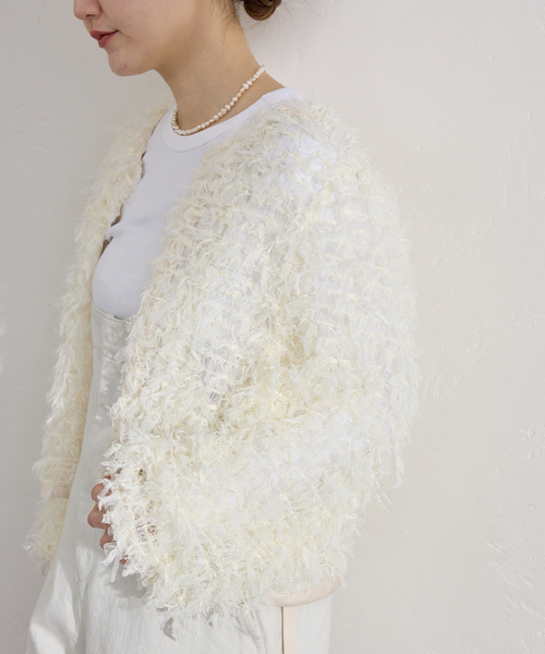 IENA（イエナ）の「《追加》チュールテープ カーディガン（カーディガン/ボレロ・レディース・ホワイト/ブラック・FREE）」の21枚目の写真