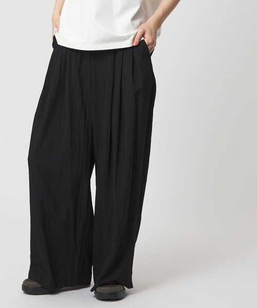 CITEN（シテン）の「＜CITEN＞サラサラ3タックイージーパンツ（スラックス・レディース・ブラック/ダークグリーン/ダークブラウン/ライム・L/M/S）」の2枚目の写真