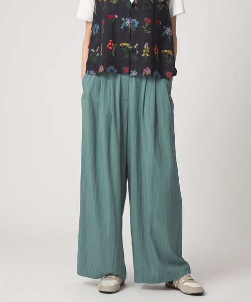 CITEN（シテン）の「＜CITEN＞サラサラ3タックイージーパンツ（スラックス・レディース・ブラック/ダークグリーン/ダークブラウン/ライム・L/M/S）」の4枚目の写真