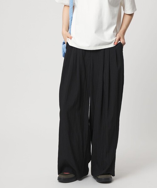 CITEN（シテン）の「＜CITEN＞サラサラ3タックイージーパンツ（スラックス・レディース・ブラック/ダークグリーン/ダークブラウン/ライム・L/M/S）」の5枚目の写真