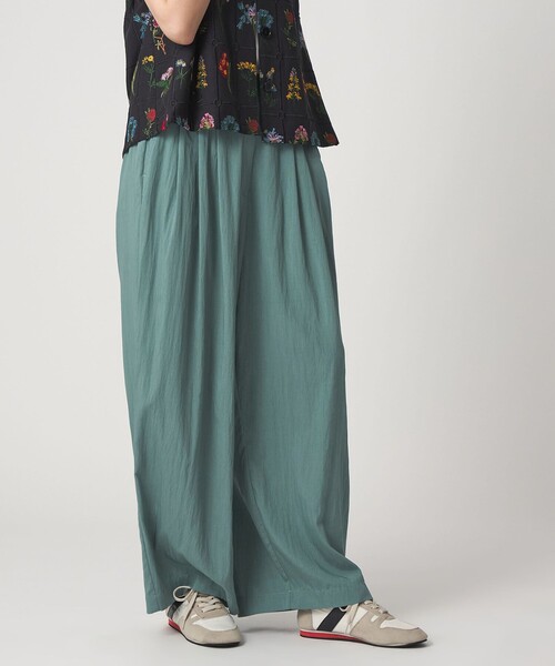 CITEN（シテン）の「＜CITEN＞サラサラ3タックイージーパンツ（スラックス・レディース・ブラック/ダークグリーン/ダークブラウン/ライム・L/M/S）」の9枚目の写真