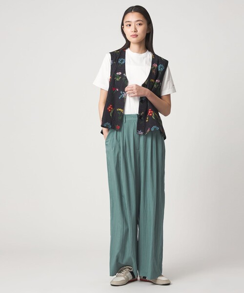 CITEN（シテン）の「＜CITEN＞サラサラ3タックイージーパンツ（スラックス・レディース・ブラック/ダークグリーン/ダークブラウン/ライム・L/M/S）」の10枚目の写真