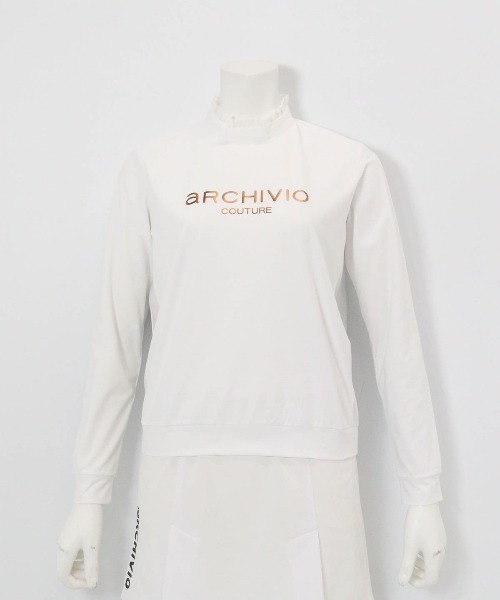 archivio（アルチビオ）の「<LADIES>UV速乾フリル×オーロラ切替プルオーバー（Tシャツ/カットソー・レディース・ホワイト/ライトオレンジ系/ネイビー・L/M/S）」の2枚目の写真