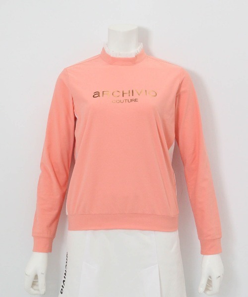 archivio（アルチビオ）の「<LADIES>UV速乾フリル×オーロラ切替プルオーバー（Tシャツ/カットソー・レディース・ホワイト/ライトオレンジ系/ネイビー・L/M/S）」の4枚目の写真