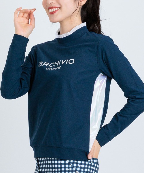 archivio（アルチビオ）の「<LADIES>UV速乾フリル×オーロラ切替プルオーバー（Tシャツ/カットソー・レディース・ホワイト/ライトオレンジ系/ネイビー・L/M/S）」の12枚目の写真