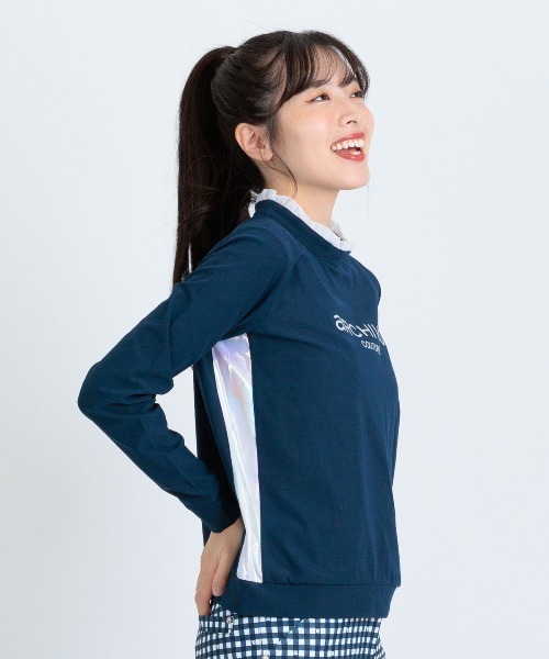 archivio（アルチビオ）の「<LADIES>UV速乾フリル×オーロラ切替プルオーバー（Tシャツ/カットソー・レディース・ホワイト/ライトオレンジ系/ネイビー・L/M/S）」の17枚目の写真