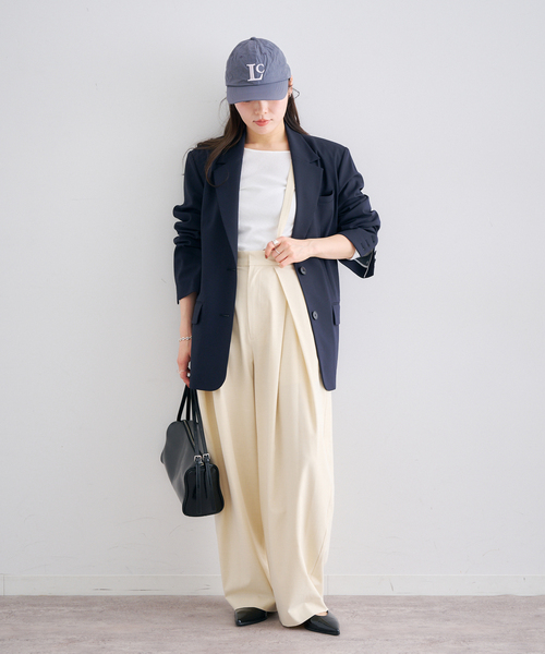 U by SPICK&SPAN(ユーバイスピックアンドスパン)の「レースボンディングオーバージャケット(テーラードジャケット・レディース・ベージュ/ネイビー・38/36)」の22枚目の写真