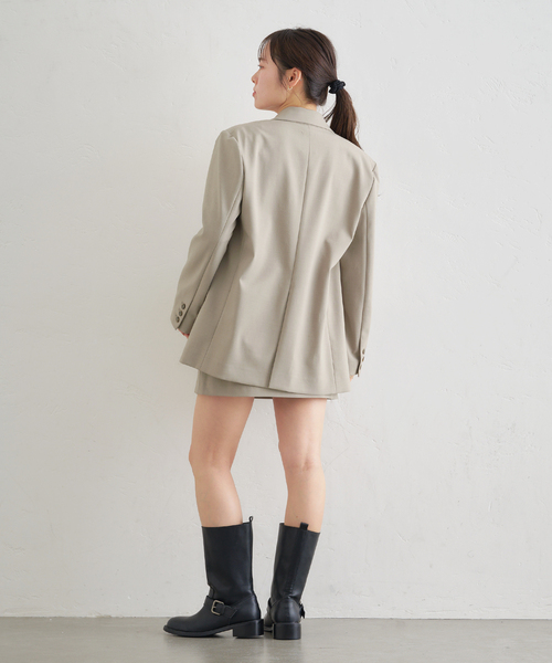 U by SPICK&SPAN(ユーバイスピックアンドスパン)の「レースボンディングオーバージャケット(テーラードジャケット・レディース・ベージュ/ネイビー・38/36)」の3枚目の写真