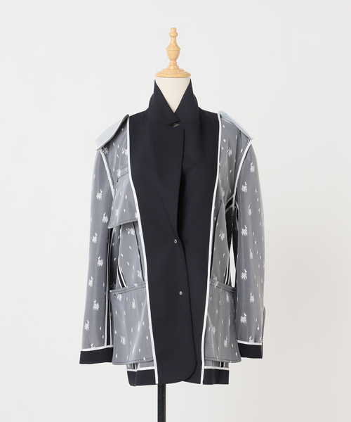 U by SPICK&SPAN(ユーバイスピックアンドスパン)の「レースボンディングオーバージャケット(テーラードジャケット・レディース・ベージュ/ネイビー・38/36)」の15枚目の写真