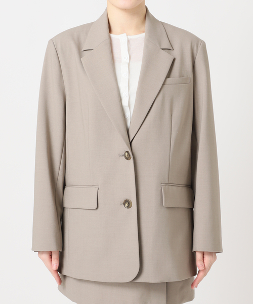 U by SPICK&SPAN(ユーバイスピックアンドスパン)の「レースボンディングオーバージャケット(テーラードジャケット・レディース・ベージュ/ネイビー・38/36)」の18枚目の写真