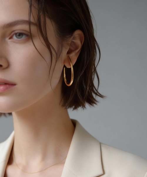 Ops.（オプス）の「ピアス ゴールド シルバー925 フープピアス 金属アレルギー対応 【VIIDA ヴィーダ】（ピアス（両耳用）・レディース・シルバー/イエローゴールド・ONE SIZE）」の2枚目の写真