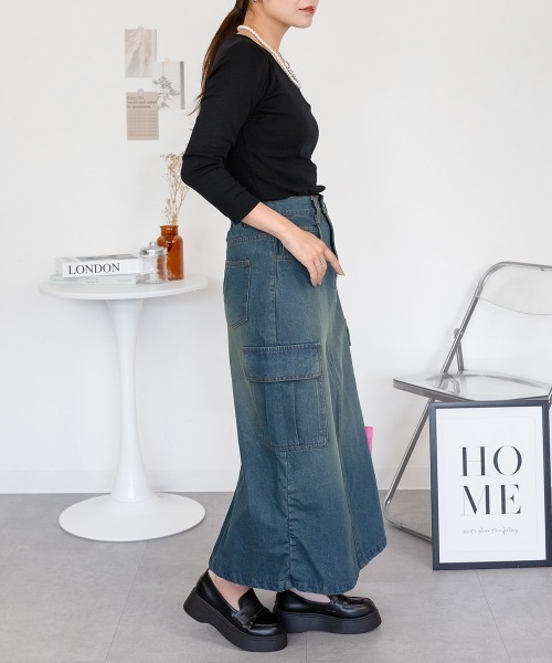 aity（アイティ）の「M-4L  Vネック8分袖スリーブ カットソー 夏服（Tシャツ/カットソー・レディース・ブラック/杢グレー/チャコールグレー/ネイビー/ホワイト・3L/LL/L/M/4L）」の22枚目の写真