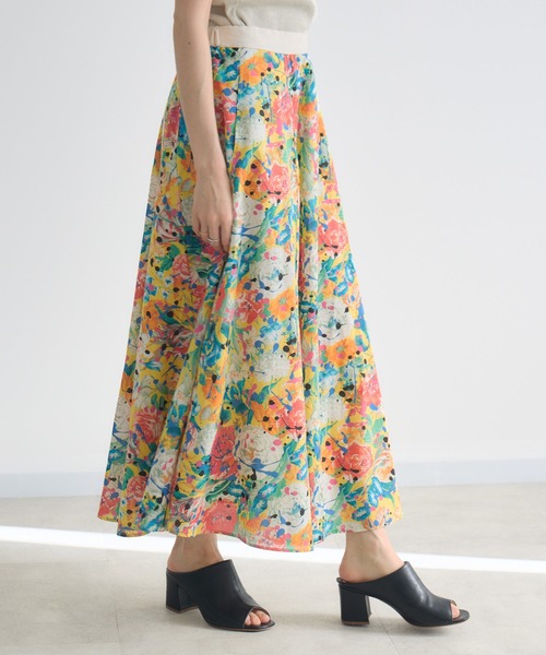 KATHARINE ROSS(キャサリンロス)の「【MADE IN JAPAN/洗濯機洗い可】PUNKPOSYプリントスカートMade With Liberty Fabrics(スカート・レディース・イエロー/ブルー/ピンク・FREE)」の4枚目の写真