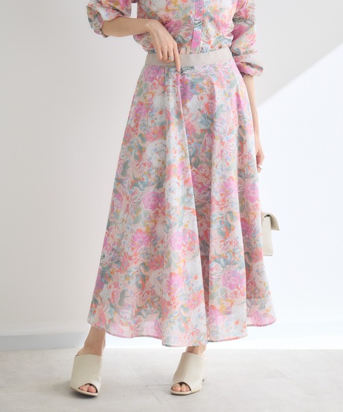 KATHARINE ROSS(キャサリンロス)の「【MADE IN JAPAN/洗濯機洗い可】PUNKPOSYプリントスカートMade With Liberty Fabrics(スカート・レディース・イエロー/ブルー/ピンク・FREE)」の7枚目の写真