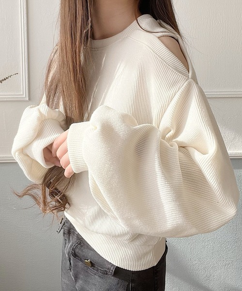 Nana(ナナ)の「オープンショルダートップス(Tシャツ/カットソー・レディース・ブラウン/アイボリー/ブラック/グレー・FREE)」の8枚目の写真