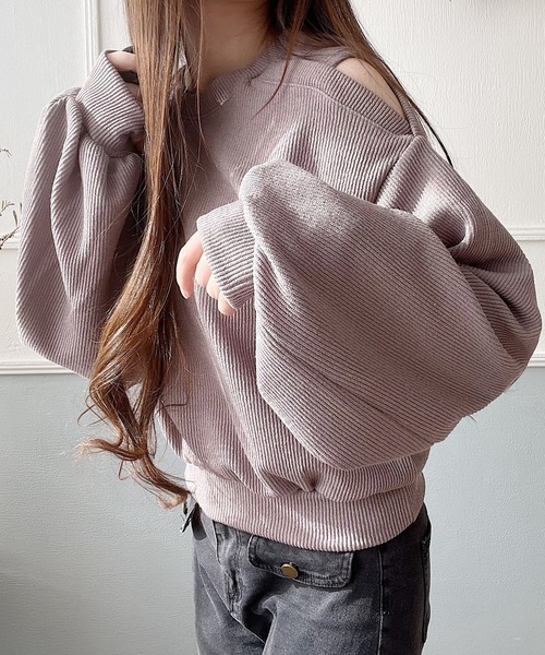 Nana(ナナ)の「オープンショルダートップス(Tシャツ/カットソー・レディース・ブラウン/アイボリー/ブラック/グレー・FREE)」の11枚目の写真