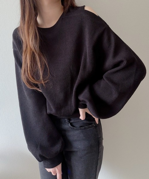 Nana(ナナ)の「オープンショルダートップス(Tシャツ/カットソー・レディース・ブラウン/アイボリー/ブラック/グレー・FREE)」の15枚目の写真