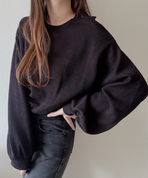 Nana(ナナ)の「オープンショルダートップス(Tシャツ/カットソー・レディース・ブラウン/アイボリー/ブラック/グレー・FREE)」の16枚目の写真