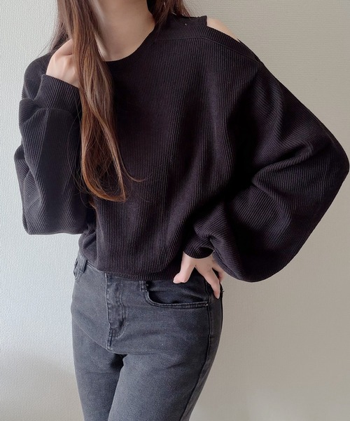 Nana(ナナ)の「オープンショルダートップス(Tシャツ/カットソー・レディース・ブラウン/アイボリー/ブラック/グレー・FREE)」の17枚目の写真