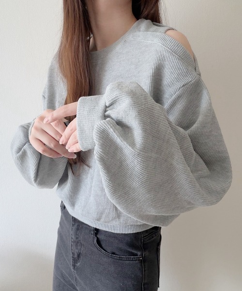 Nana(ナナ)の「オープンショルダートップス(Tシャツ/カットソー・レディース・ブラウン/アイボリー/ブラック/グレー・FREE)」の18枚目の写真