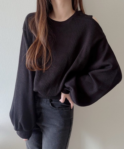Nana(ナナ)の「オープンショルダートップス(Tシャツ/カットソー・レディース・ブラウン/アイボリー/ブラック/グレー・FREE)」の22枚目の写真