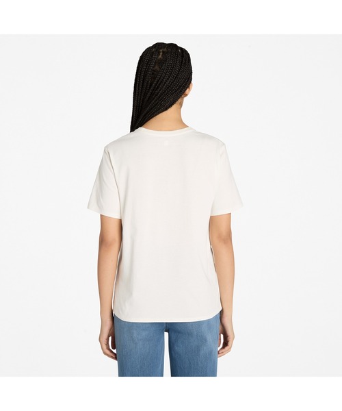 Timberland(ティンバーランド)の「刺繍 ロゴ 半袖 Tシャツ レディース(Tシャツ/カットソー・レディース・ライトホワイト・LARGE/MEDIUM/SMALL/X-SMALL)」の2枚目の写真