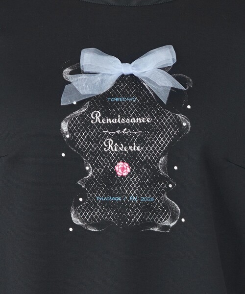 TO BE CHIC(トゥー ビー シック)の「リボンフレームモチーフ カットソー(Tシャツ/カットソー・レディース・オフホワイト/ブラック・40)」の11枚目の写真