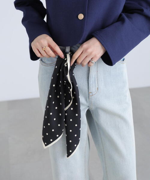 FREE'S MART（フリーズマート）の「ドットスカーフ（バンダナ/スカーフ・レディース・ネイビー/ブラウン/ブラック・ﾌﾘ-）」の4枚目の写真
