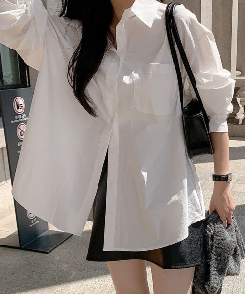 Flugge(フラッジー)の「ベーシックオーバーシャツ(シャツ/ブラウス・レディース・ホワイト・LARGE/MEDIUM)」の5枚目の写真