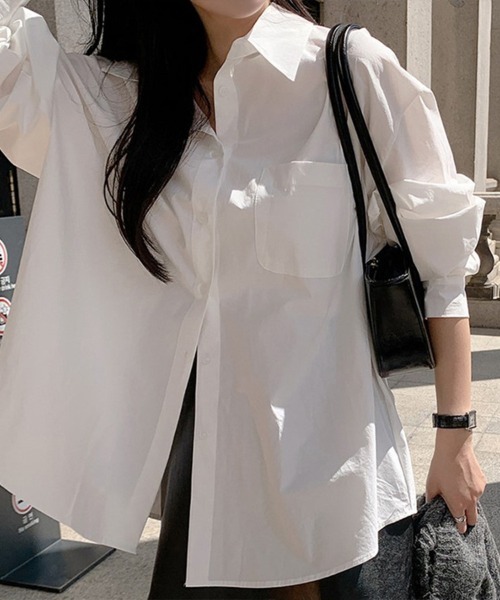 Flugge(フラッジー)の「ベーシックオーバーシャツ(シャツ/ブラウス・レディース・ホワイト・LARGE/MEDIUM)」の6枚目の写真