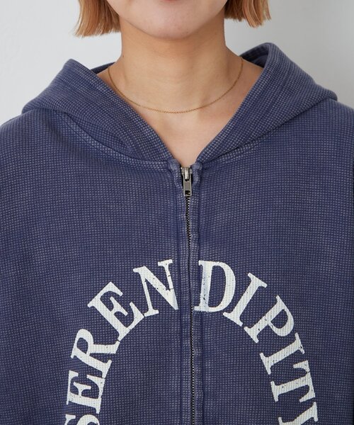 CIAOPANIC TYPY(チャオパニックティピー)の「【UNISEX】ワッフルジップパーカー(パーカー・レディース・サーモンピンク/ネイビー・MEDIUM/LARGE)」の17枚目の写真